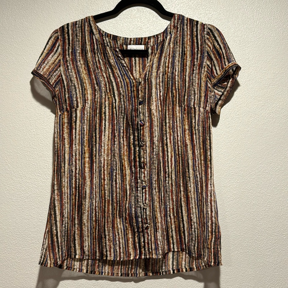Liz Claiborne button sheer blouse